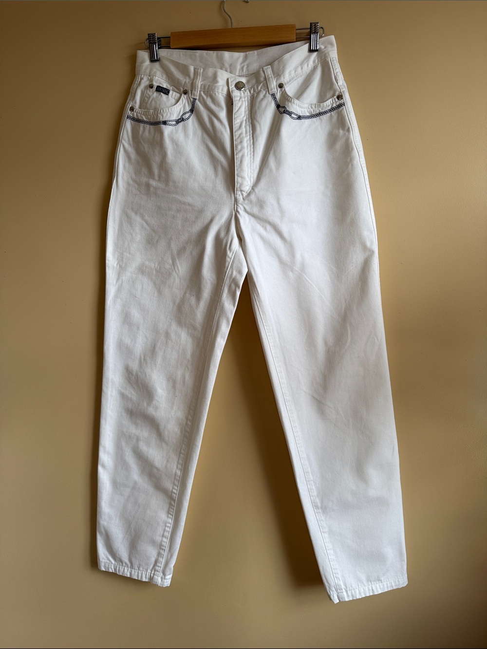 Escada White High-Waist Straight-Leg Jeans